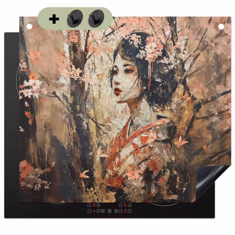 Kimono - Vrouw - kersenbomen Inductie beschemer met haakjes middel -3d