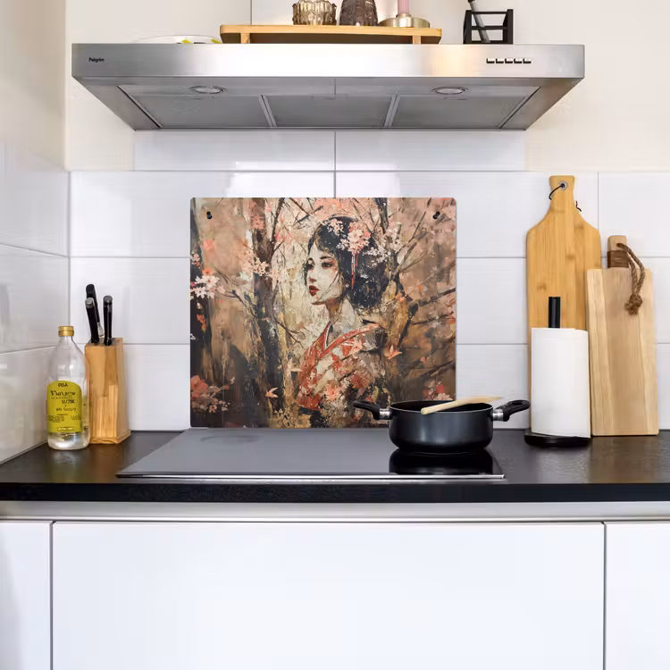 Kimono - Vrouw - kersenbomen Inductie beschemer met haakjes middel -sfeer2