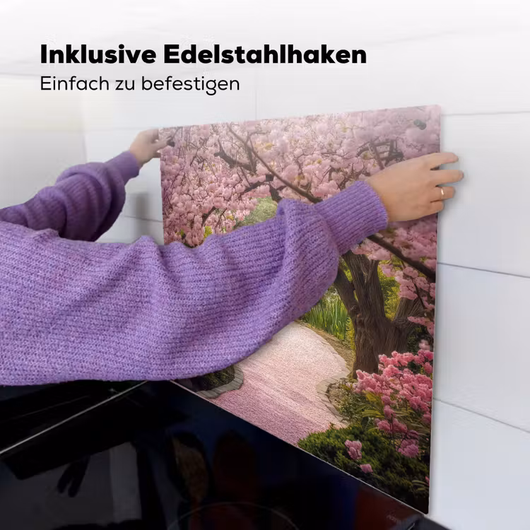 Kersenbloesem - Natuur - Sakura - Pad - Japanse tuin Inductie beschemer met haakjes middel -ky-ophangen-de