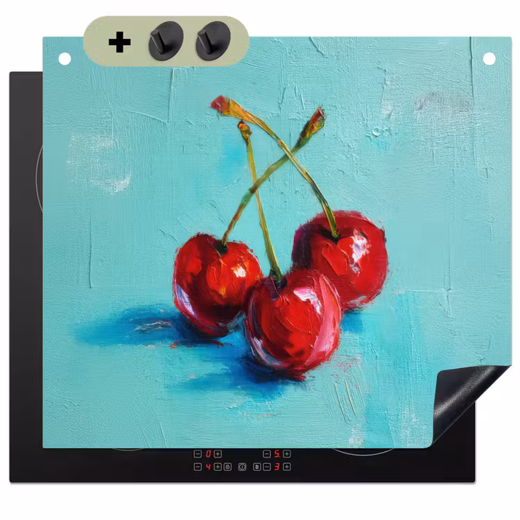 Kersen - Rood - Drie - Geverfd Inductie beschemer met haakjes middel -3d