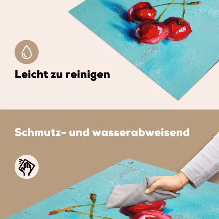 Kersen - Rood - Drie - Geverfd Inductie beschemer met haakjes middel -ky-schoon-de
