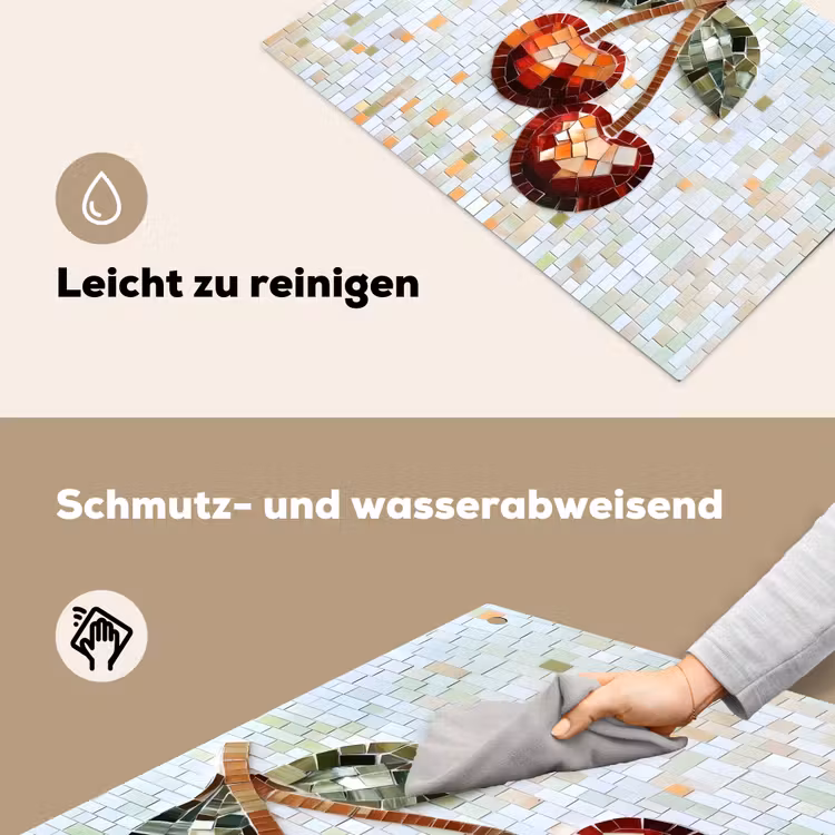 Kersen - Rood - Mozaïek - Blaadjes Inductie beschemer met haakjes klein -ky-schoon-de