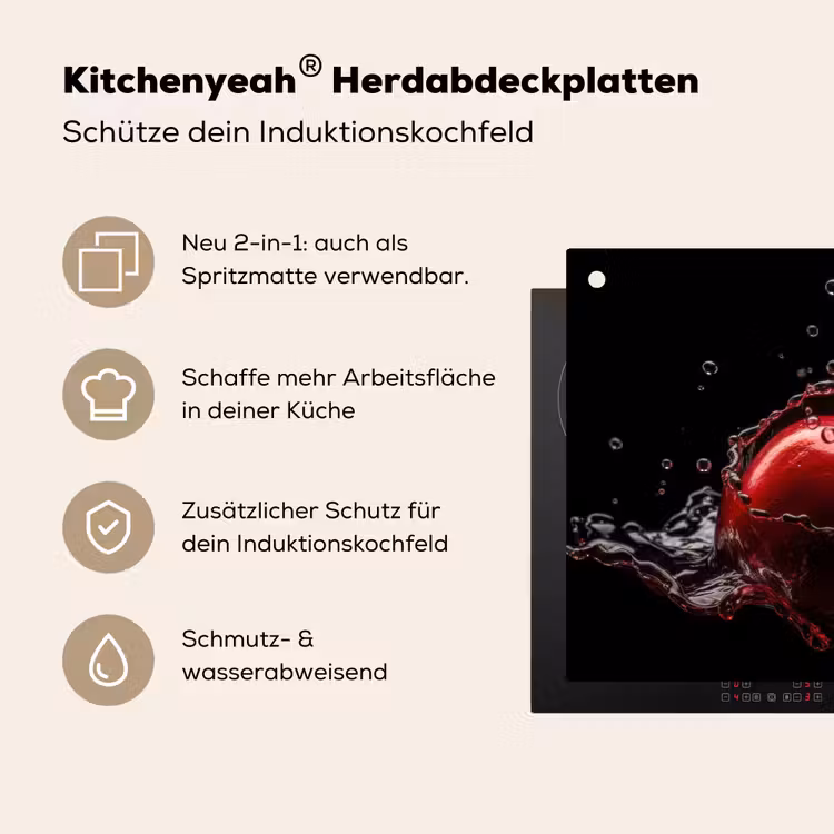 Kersen - Fruit - Water Inductie beschemer met haakjes klein -ky-usp-de