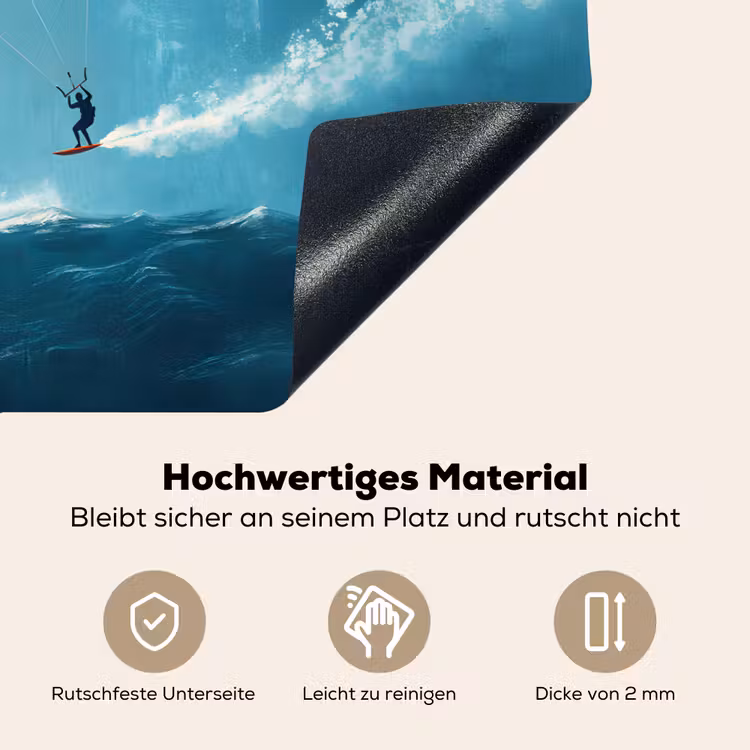 Kitesurfer - Oranje - Zee - Lucht Inductie beschemer met haakjes klein -ky-onderkant-de