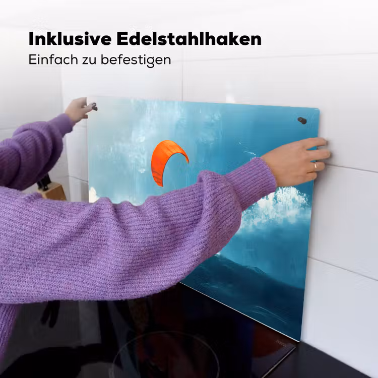 Kitesurfer - Oranje - Zee - Lucht Inductie beschemer met haakjes klein -ky-ophangen-de