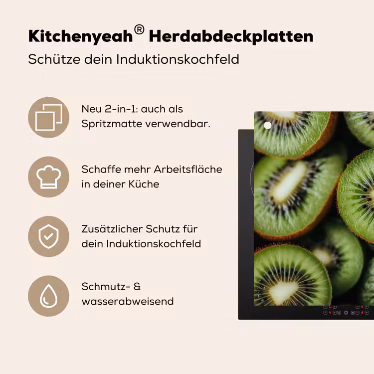 Kiwi - Fruit - Groen Inductie beschemer met haakjes klein -ky-usp-de