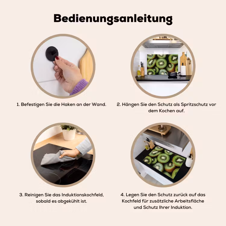 Kiwi - Fruit - Groen Inductie beschemer met haakjes klein -ky-gebruik-de