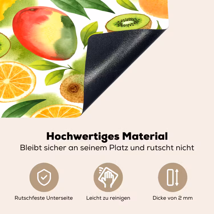 Kiwi - Sinasappel - Mango - Perzik Inductie beschemer met haakjes klein 777 -ky-onderkant-de