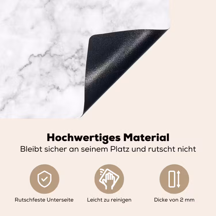 Klassiek - Marmer - Aders - Grijs Inductie beschemer met haakjes klein 777 -ky-onderkant-de