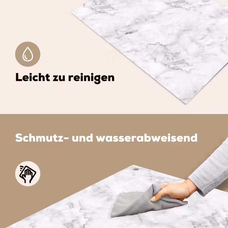 Klassiek - Marmer - Aders - Grijs Inductie beschemer met haakjes klein 777 -ky-schoon-de