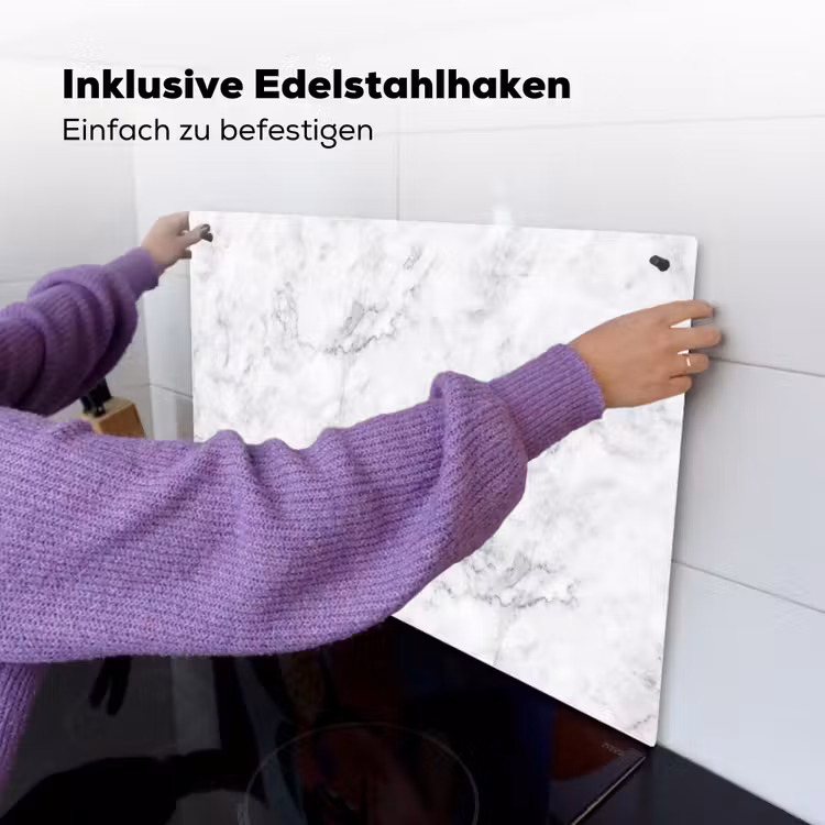 Klassiek - Marmer - Aders - Grijs Inductie beschemer met haakjes klein 777 -ky-ophangen-de
