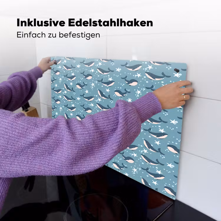 Klein - Oceaan - Walvis - Zeester Inductie beschemer met haakjes klein 777 -ky-ophangen-de