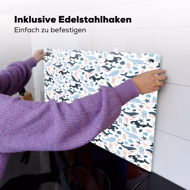 Klein - Oceaan - Walvissen - Octopus Inductie beschemer met haakjes klein 777 -ky-ophangen-de