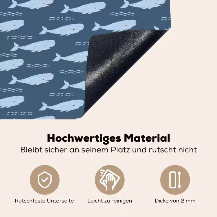 Klein - Oceaan - Golven - Blauw Inductie beschemer met haakjes klein 777 -ky-onderkant-de
