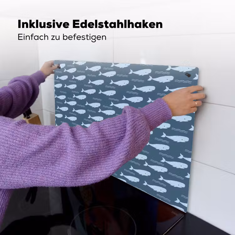 Klein - Oceaan - Golven - Blauw Inductie beschemer met haakjes klein 777 -ky-ophangen-de