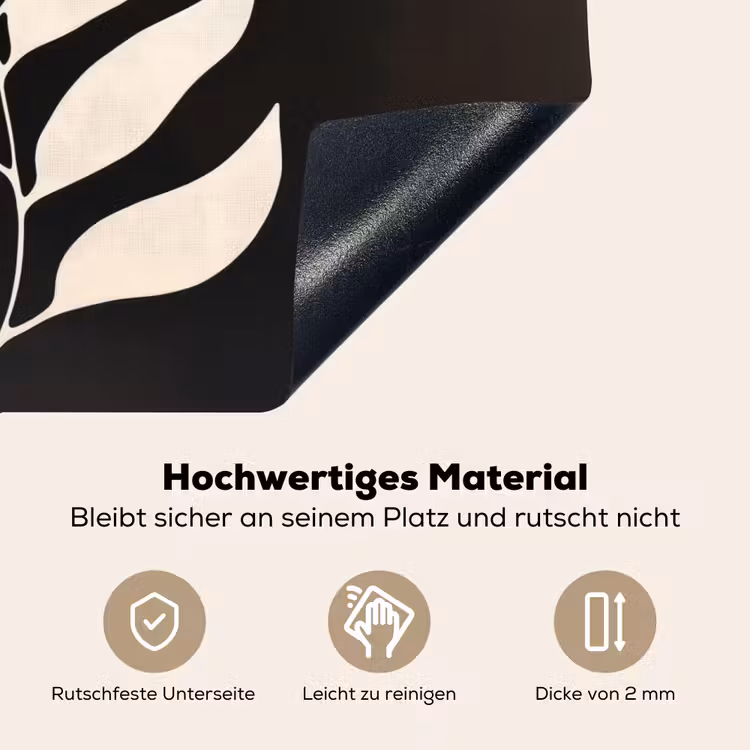 Blad - Wit - Minimalistisch Inductie beschemer met haakjes klein -ky-onderkant-de
