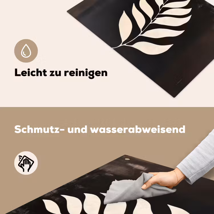 Blad - Wit - Minimalistisch Inductie beschemer met haakjes klein -ky-schoon-de