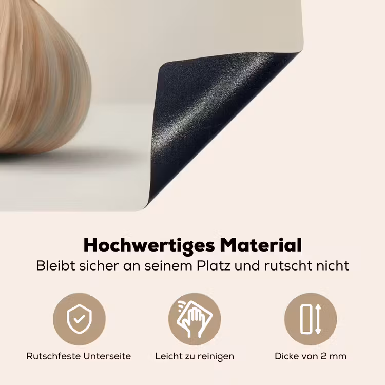 Knoflook - Natuurlijk - Beige Inductie beschemer met haakjes klein -ky-onderkant-de
