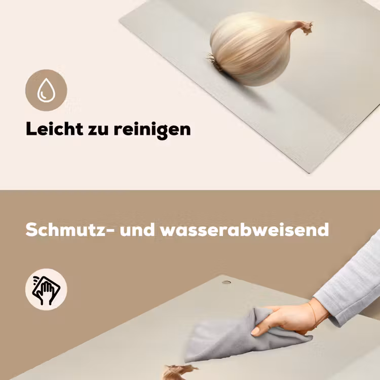 Knoflook - Natuurlijk - Beige Inductie beschemer met haakjes klein -ky-schoon-de