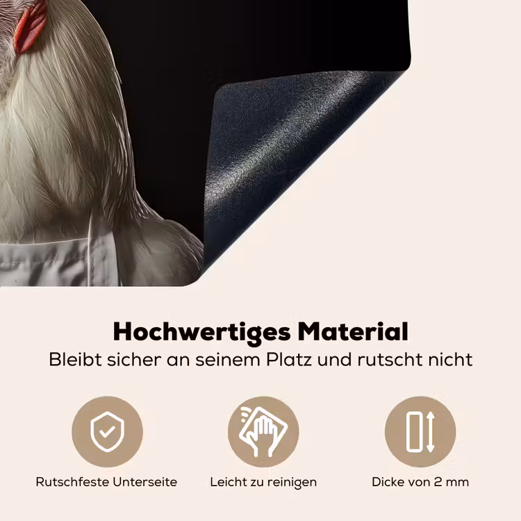 Kok - Rood - Kip Inductie beschemer met haakjes klein -ky-onderkant-de