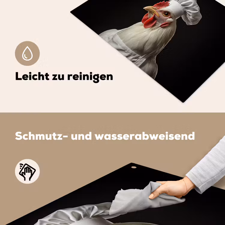 Kok - Rood - Kip Inductie beschemer met haakjes klein -ky-schoon-de