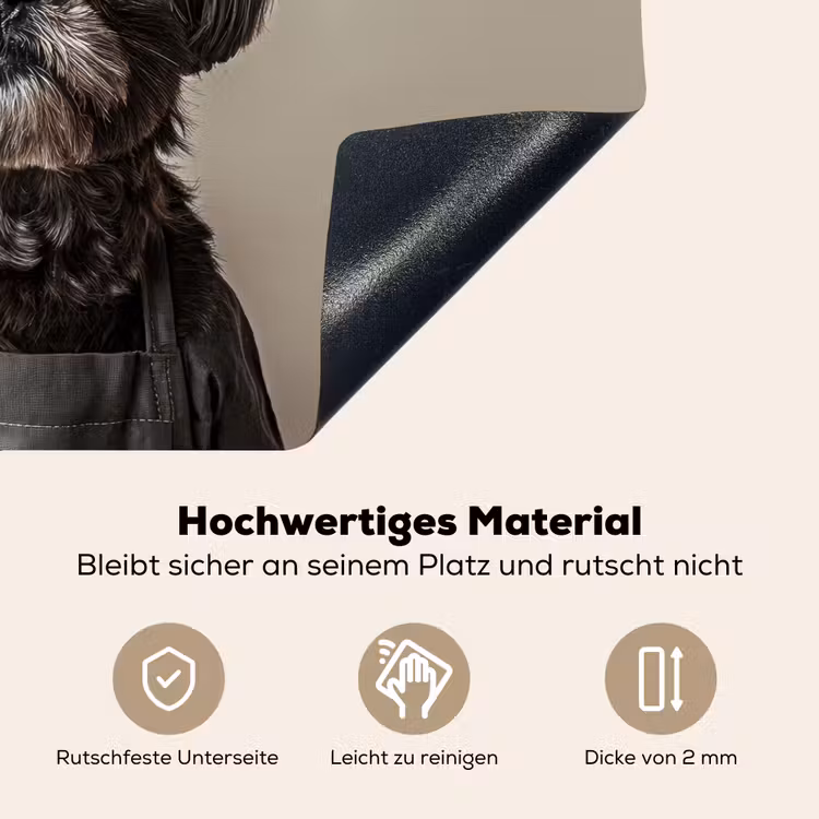 Kokskleding - Zwart - Hondje Inductie beschemer met haakjes klein -ky-onderkant-de