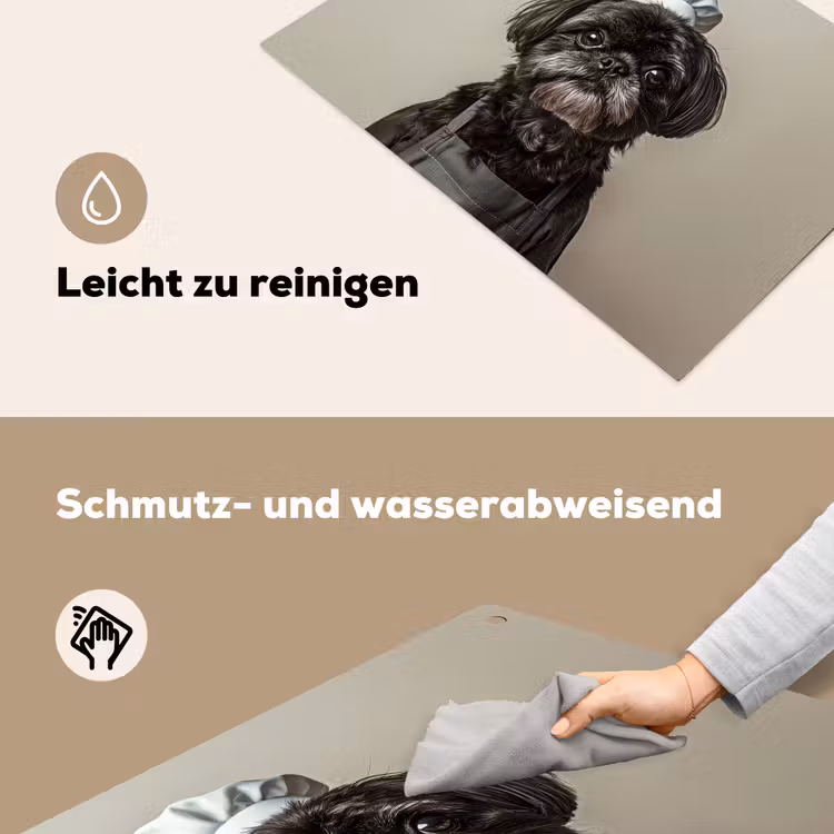 Kokskleding - Zwart - Hondje Inductie beschemer met haakjes klein -ky-schoon-de