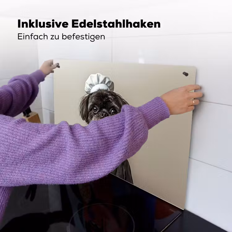 Kokskleding - Zwart - Hondje Inductie beschemer met haakjes klein -ky-ophangen-de