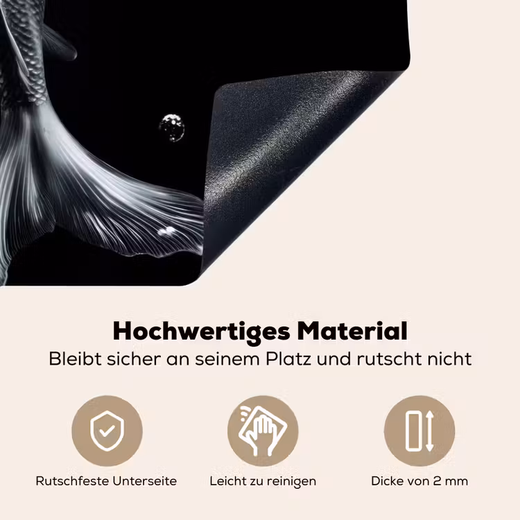 Koi - Vissen - Water - Zwart Inductie beschemer met haakjes klein -ky-onderkant-de