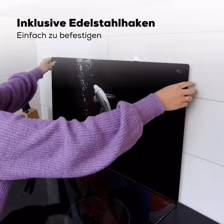 Koi - Vis - Wit - Zwart Inductie beschemer met haakjes klein -ky-ophangen-de