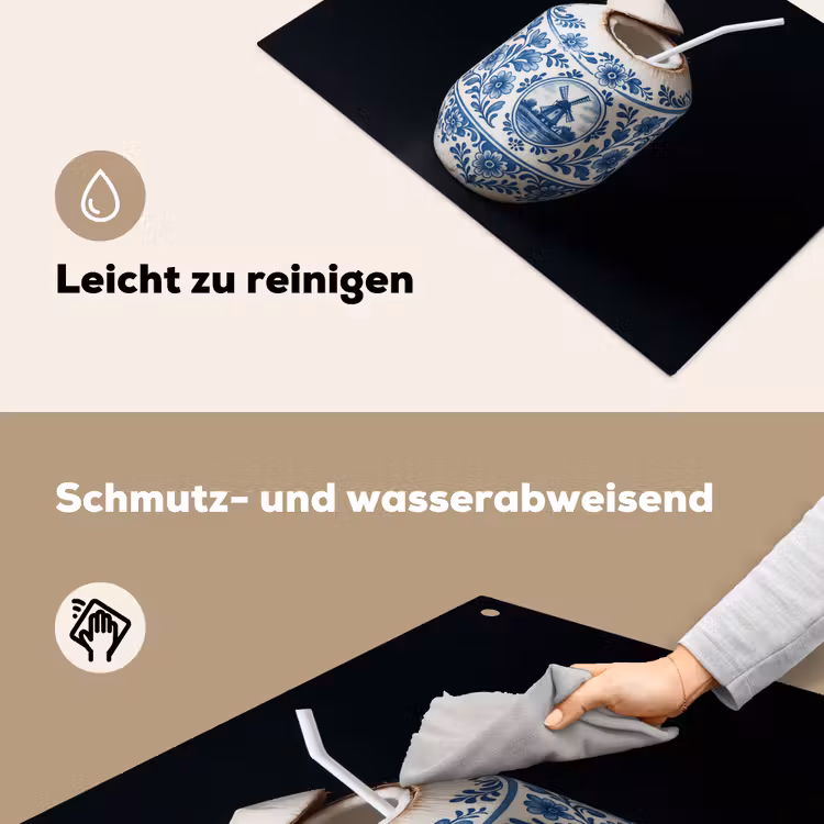 Kokosnoot - Eten - Delfts blauw - Drinken Inductie beschemer met haakjes klein -ky-schoon-de
