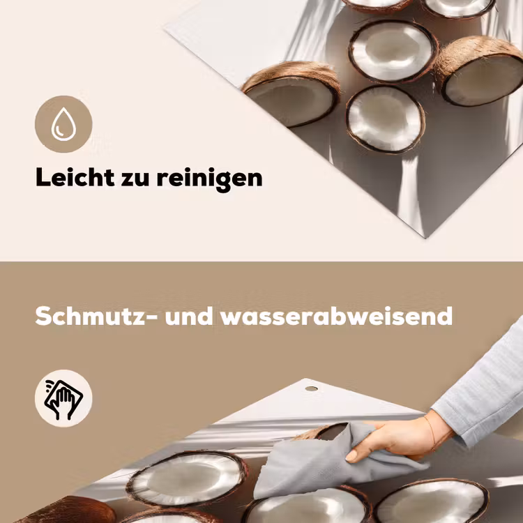 Kokosnoten - Bruin - Shaduw Inductie beschemer met haakjes middel -ky-schoon-de