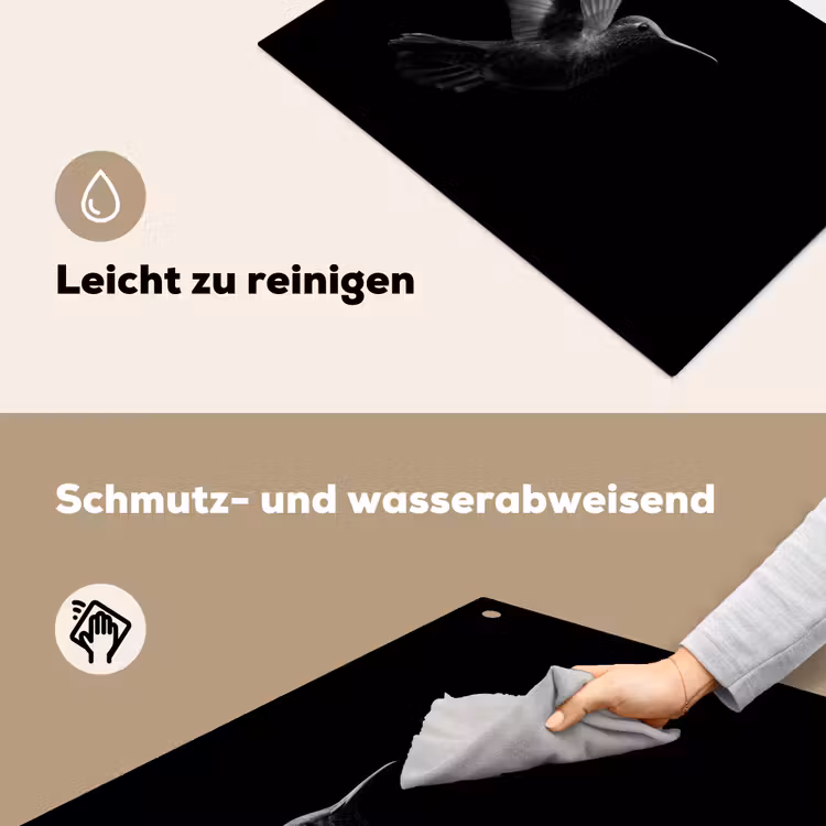 Kolibrie - Zwart - Dieren Inductie beschemer met haakjes klein -ky-schoon-de