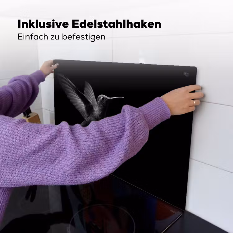 Kolibrie - Zwart - Dieren Inductie beschemer met haakjes klein -ky-ophangen-de