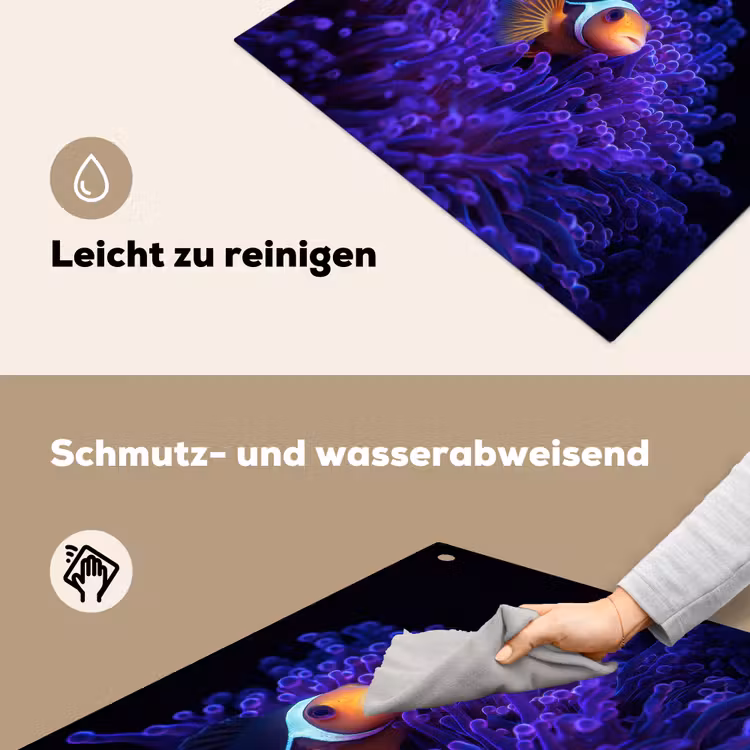 Koraal - Vis - Oranje - Zee Inductie beschemer met haakjes middel -ky-schoon-de