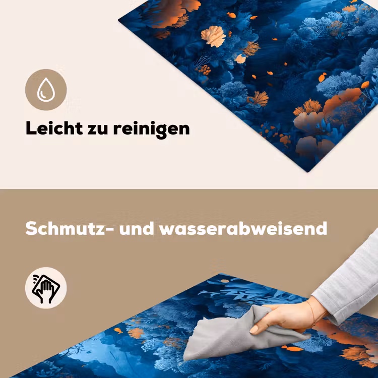 Koraalrif - Vissen - Oceaan - Blauw Inductie beschemer met haakjes klein -ky-schoon-de