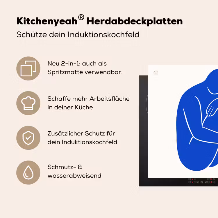 Lichaam - Abstract - Blauw Inductie beschemer met haakjes middel -ky-usp-de