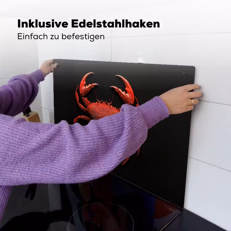 Krab - Rood - Vissen - Schaaldieren Inductie beschemer met haakjes klein -ky-ophangen-de