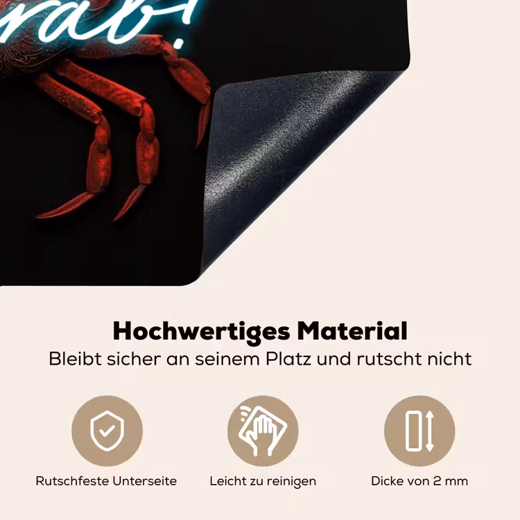 Krab - Rood - Neon - Quote Inductie beschemer met haakjes klein -ky-onderkant-de