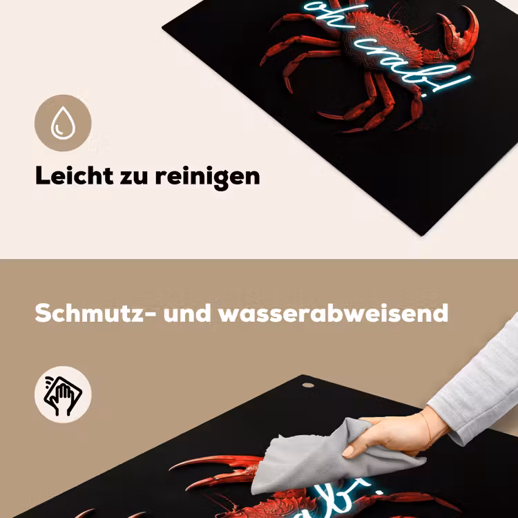 Krab - Rood - Neon - Quote Inductie beschemer met haakjes klein -ky-schoon-de