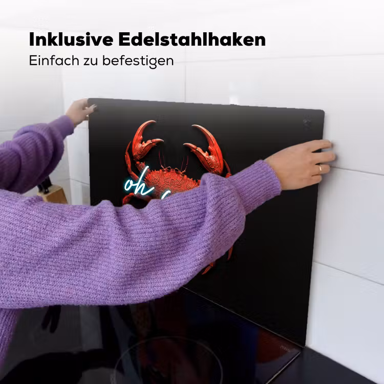 Krab - Rood - Neon - Quote Inductie beschemer met haakjes klein -ky-ophangen-de