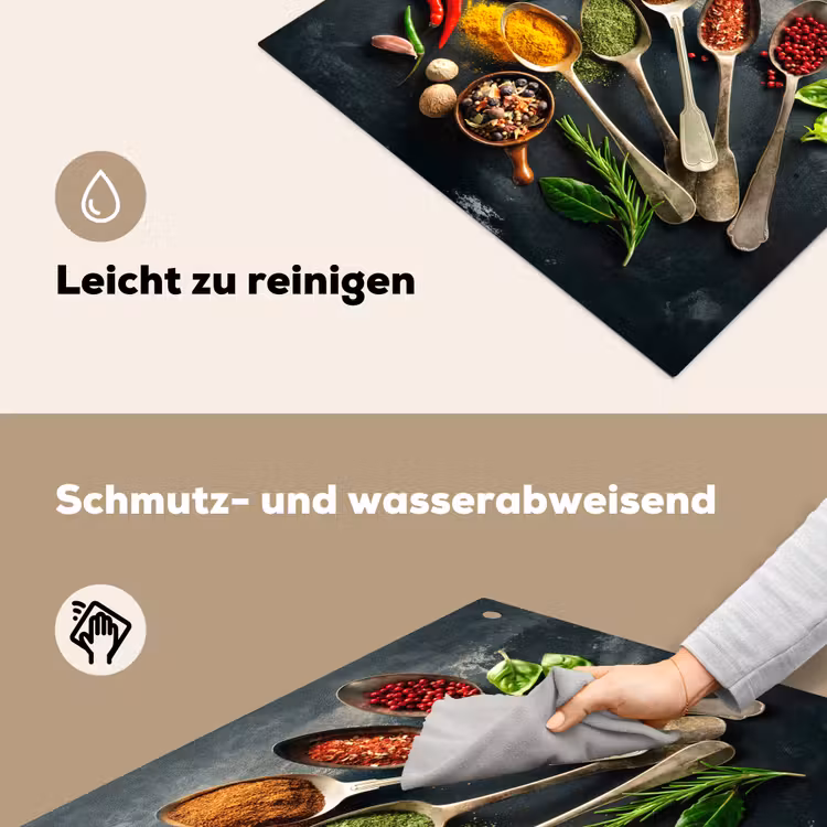 Kruiden - Lepels - Specerijen - Betonlook - Grijs Inductie beschemer met haakjes middel -ky-schoon-de