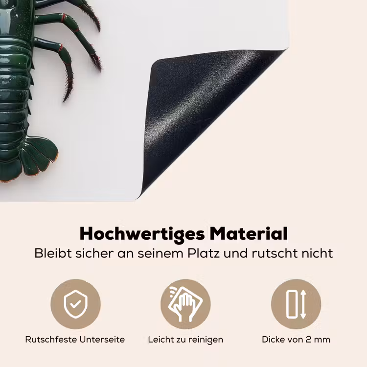 Kreeft - Glossier - Groen - Wit Inductie beschemer met haakjes klein -ky-onderkant-de