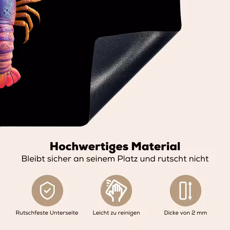 Kreeft - Paars - Roze - Zwart - Stippen - Lila Inductie beschemer met haakjes klein -ky-onderkant-de