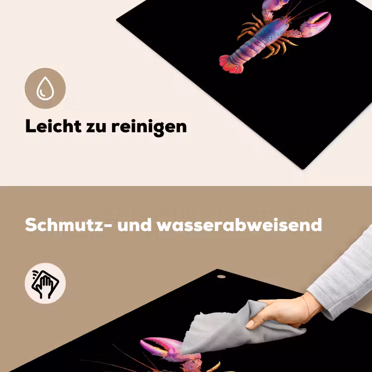 Kreeft - Paars - Roze - Zwart - Stippen - Lila Inductie beschemer met haakjes klein -ky-schoon-de