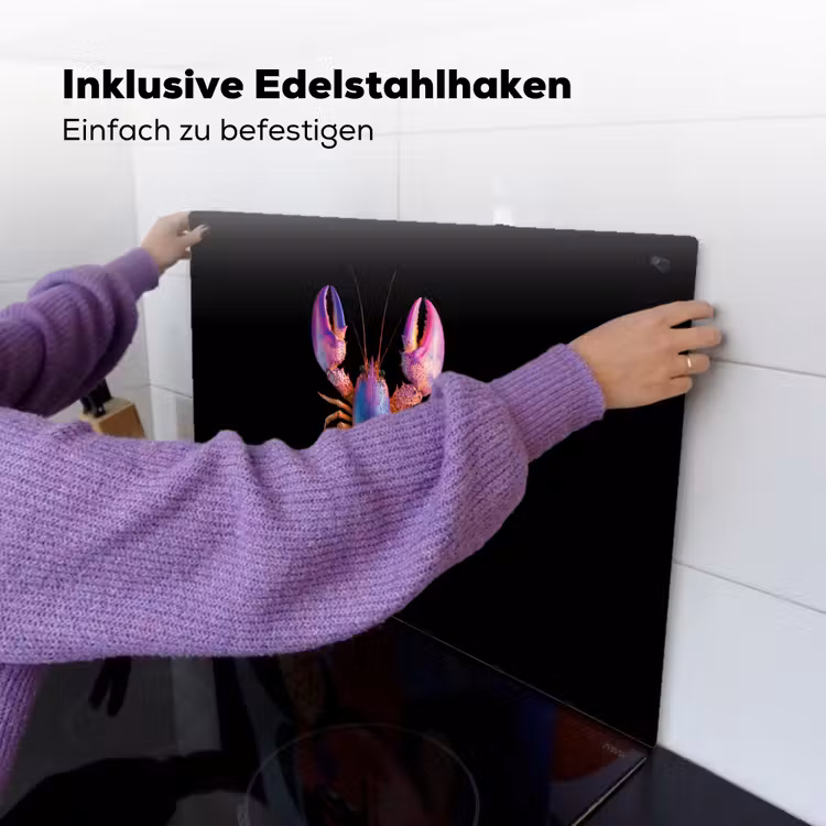 Kreeft - Paars - Roze - Zwart - Stippen - Lila Inductie beschemer met haakjes klein -ky-ophangen-de