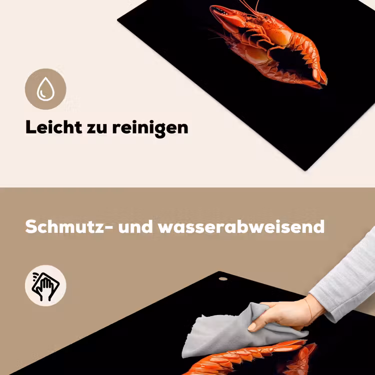 Kreeft - Oranje - Zwart - Opvallend Inductie beschemer met haakjes klein -ky-schoon-de