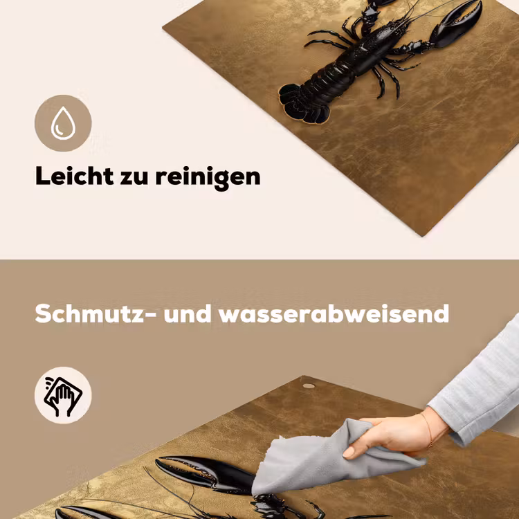 Kreeft - Zwart - Goud - Luxe Inductie beschemer met haakjes klein -ky-schoon-de