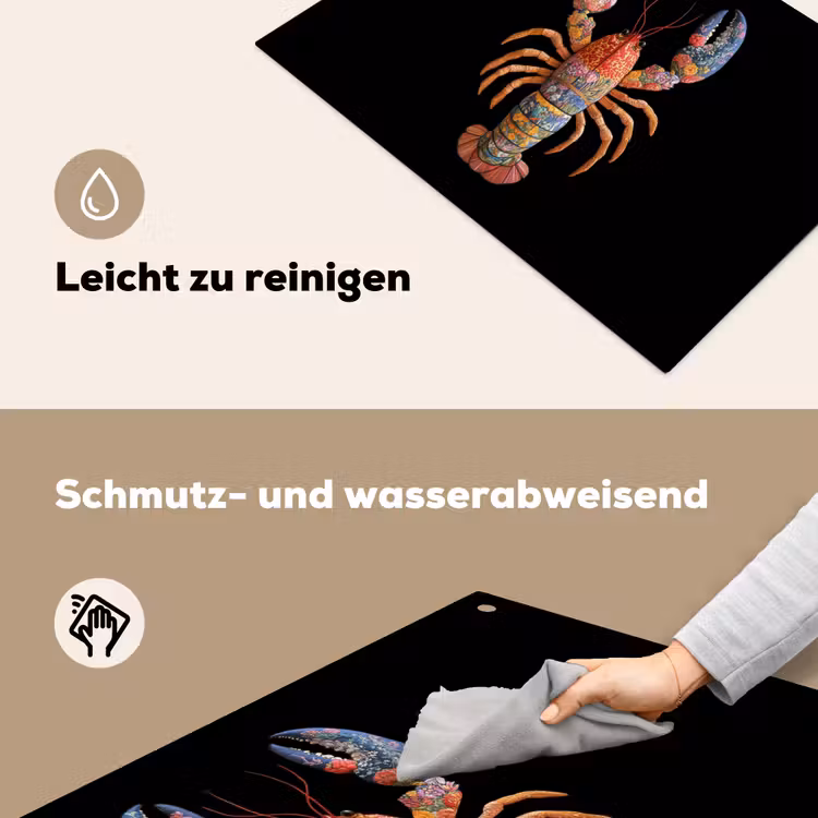 Kreeft - Borduur - Kleurrijk - Bloemen Inductie beschemer met haakjes klein -ky-schoon-de