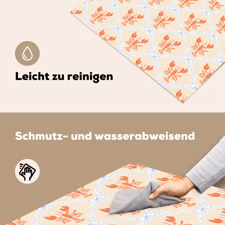 Zee - Kreeft - Blauw - Geel - Oranje Inductie beschemer met haakjes klein 777 -ky-schoon-de